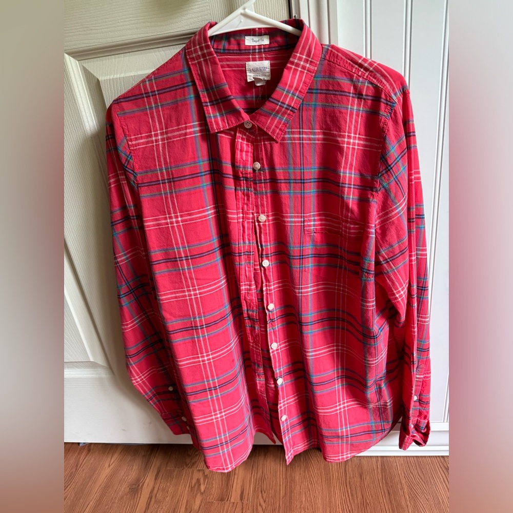 J. CREW perfect fit button down- plaid